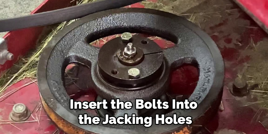 Insert the Bolts Into
 the Jacking Holes