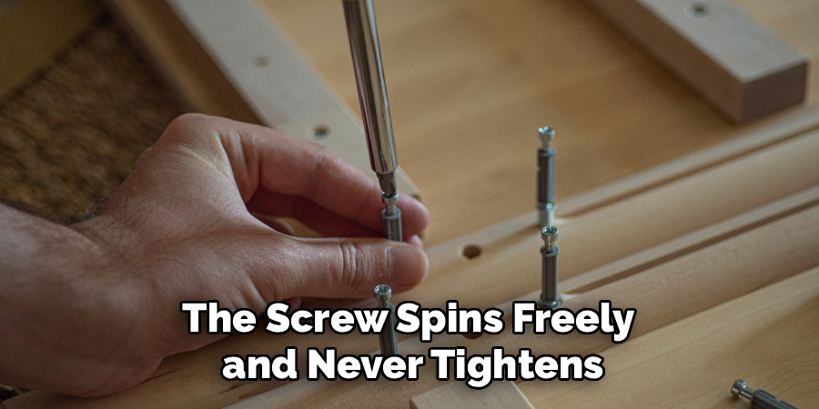 The Screw Spins Freely
and Never Tightens